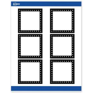 imageAvery Printable Square Labels Double Black Border 3quot x 3quot Matte White Square Labels Permanent LaserInkjet 60ct Great for Product MerchandisingBlack  White Polka Dots