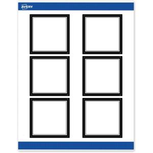 imageAvery Printable Square Labels Double Black Border 3quot x 3quot Matte White Square Labels Permanent LaserInkjet 60ct Great for Product MerchandisingDouble Black Border