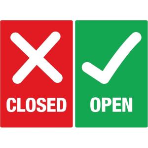 imageAvery Social Distancing Signs OpenClosed Green ampamp Red Surface Safe ID 4quot x 6quot 10 Removable Decals 83070Green  Red OpenClosed