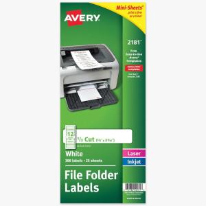 imageAvery TrueBlock File Folder Labels 23quot x 3716quot 1500 Printable Labels White Permanent 5366300 labels