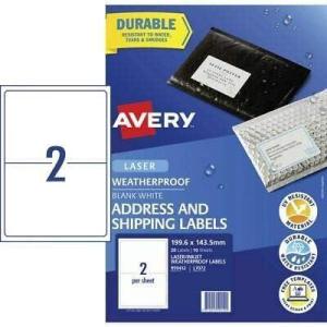 imageAvery Waterproof Printable Shipping Labels with Sure Feed 2quot x 4quot White 100 Blank Mailing Labels 155131996 x 1435 mm