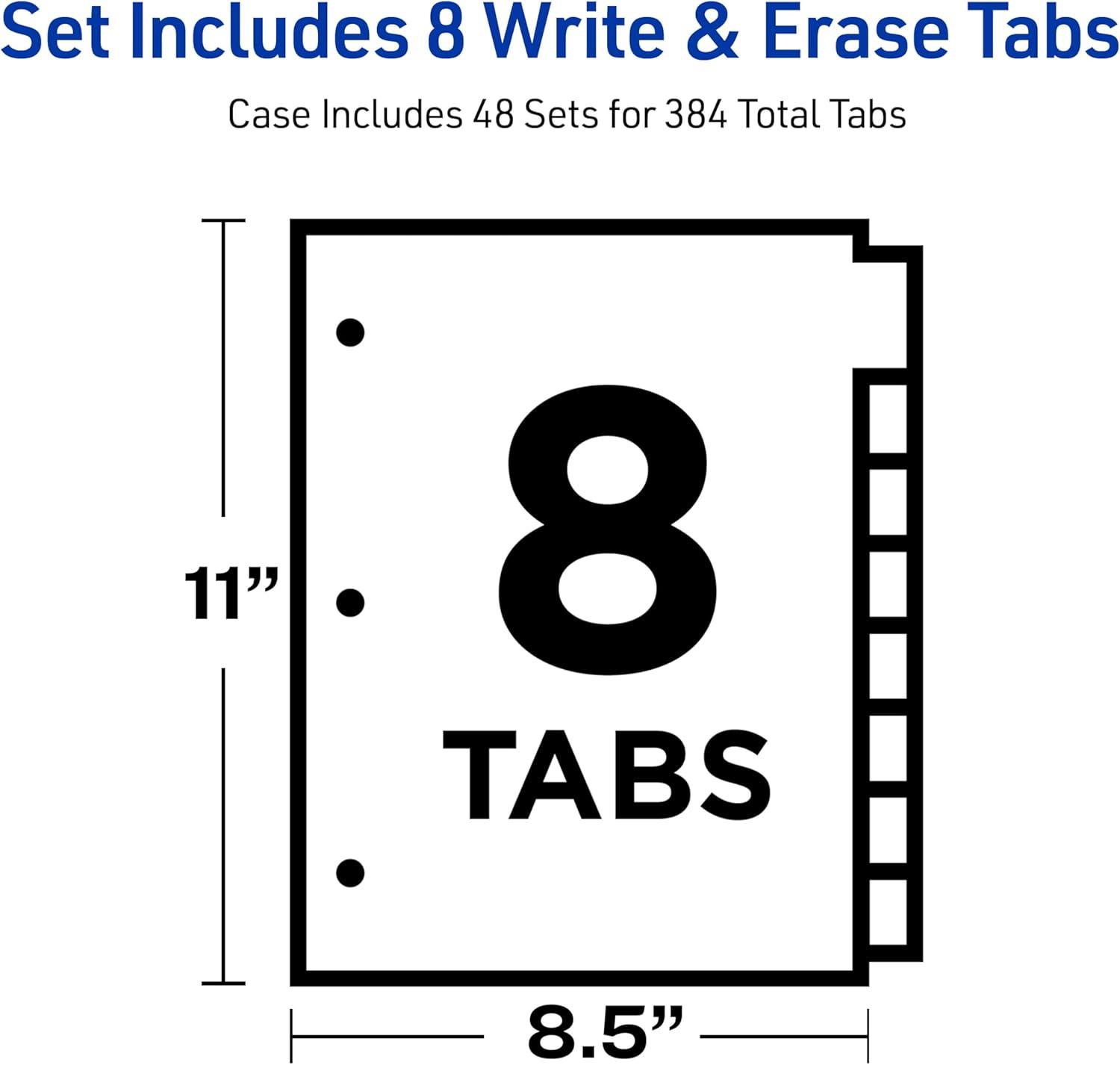 imageAvery Big Tab Write ampamp Erase Dividers for 3 Ring Binders 5Tab Set Multicolor Divider Tabs Great for Organizing Projects Reports Finances and More 6Pack of 230761 Set