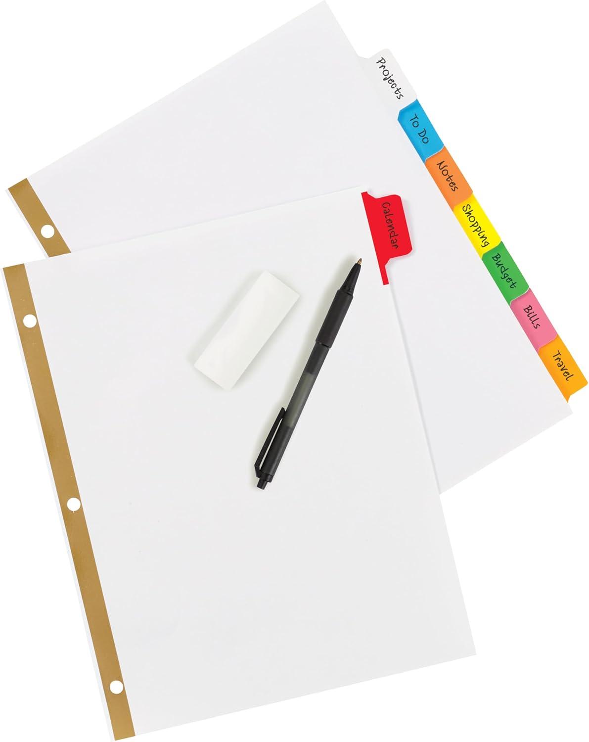 imageAvery Big Tab Write ampamp Erase Dividers for 3 Ring Binders 5Tab Set Multicolor Divider Tabs Great for Organizing Projects Reports Finances and More 6Pack of 230761 Set