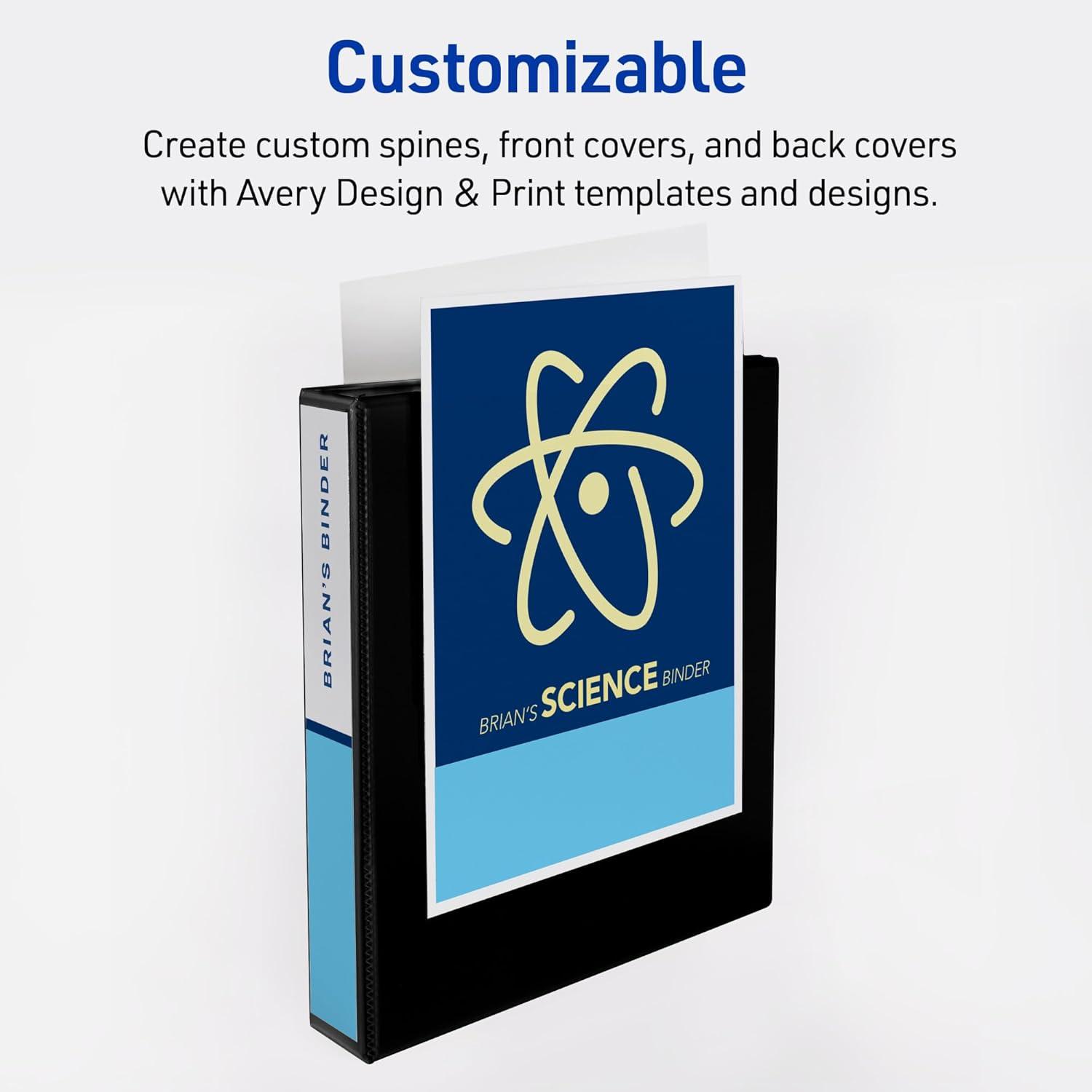 imageAvery HeavyDuty View 3 Ring Binders 15 Inch One Touch Slant Rings 375Sheet Capacity Assorted Pastel Colors 4Pack 79634  for School Office Teachers Classrooms ampamp Home OrganizationAssorted Pastels