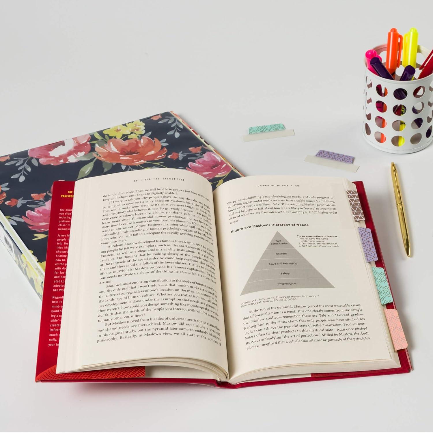 imageAvery Margin Ultra Tabs 24 Repositionable Sticky Tabs 25quot x 1quot 2Side Writable Page Markers in Assorted Pastel Colors 1 Pack 74769Metallic Geometric