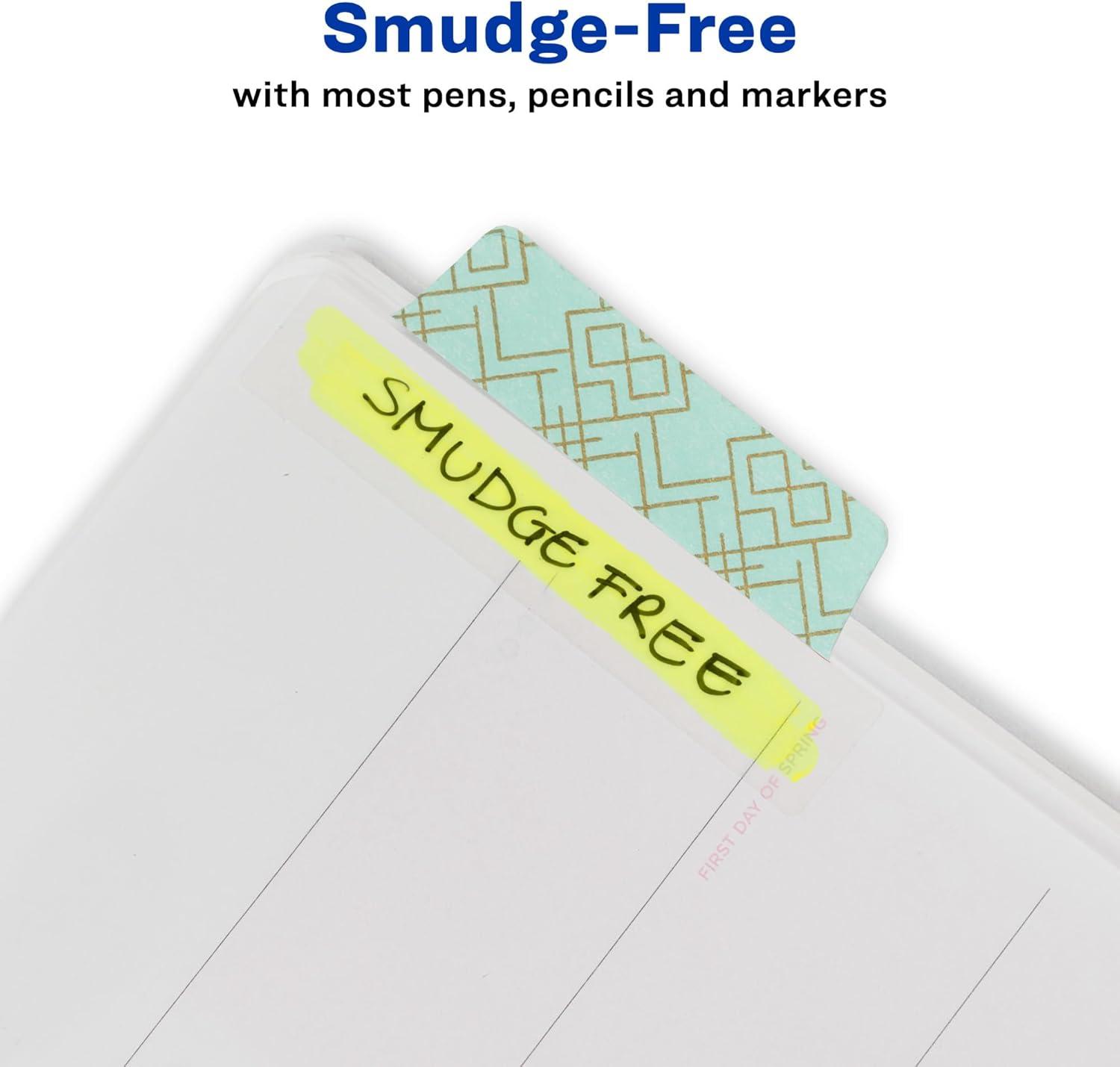 imageAvery Margin Ultra Tabs 24 Repositionable Sticky Tabs 25quot x 1quot 2Side Writable Page Markers in Assorted Pastel Colors 1 Pack 74769Metallic Geometric