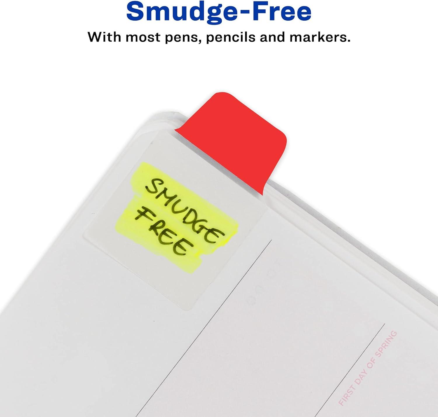 imageAvery Mini Ultra Tabs 1quot x 15quot 2Side Writable Assorted Primary Colors 80 Repositionable Tabs 74763Assorted Colors