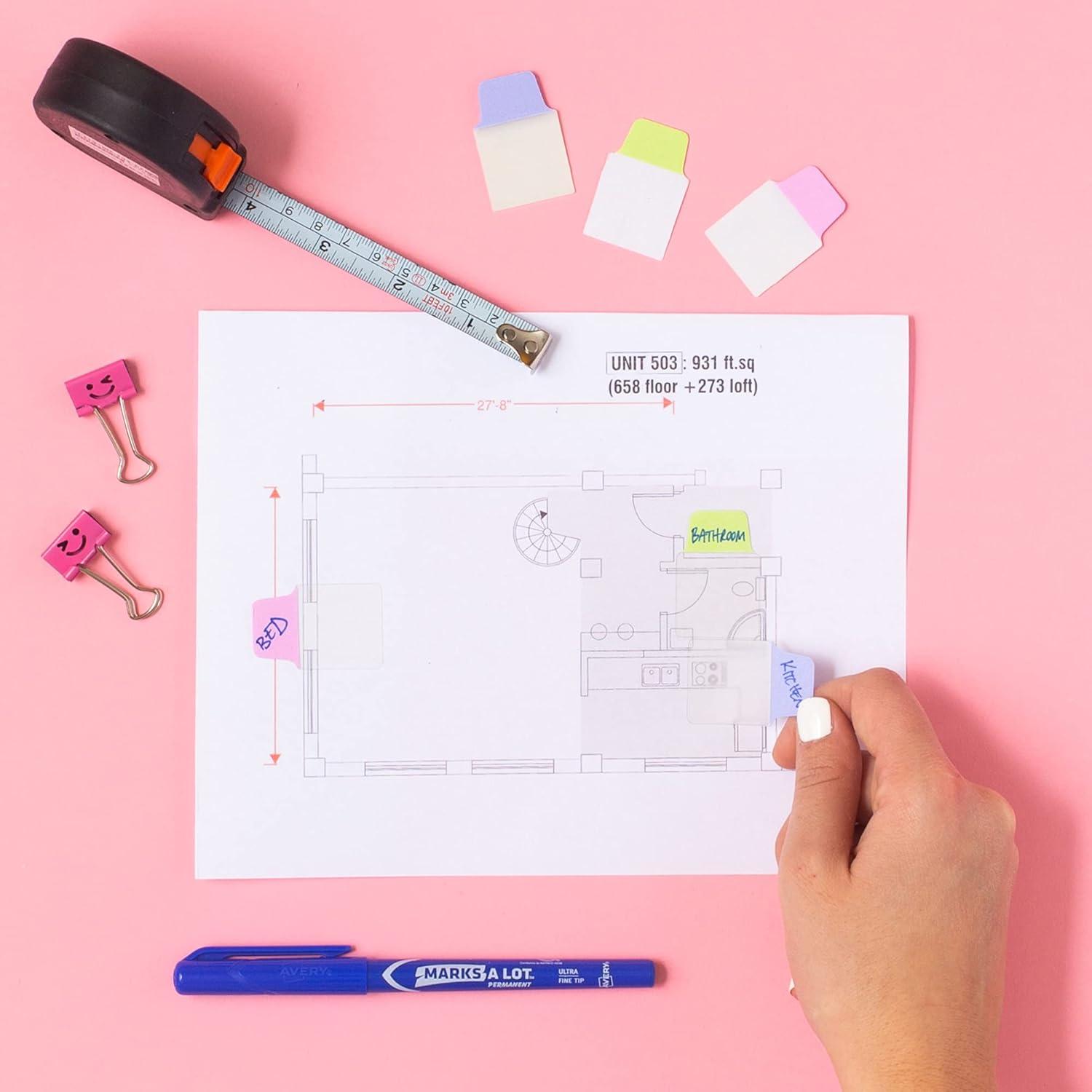 imageAvery Ultra Tabs Mini Tabs 1quot x 15quot 2Side Writable Assorted Pastel Colors Self Adhesive Repositionable 40 Per Pack 120 Total 3Pack of 74761Assorted Pastel