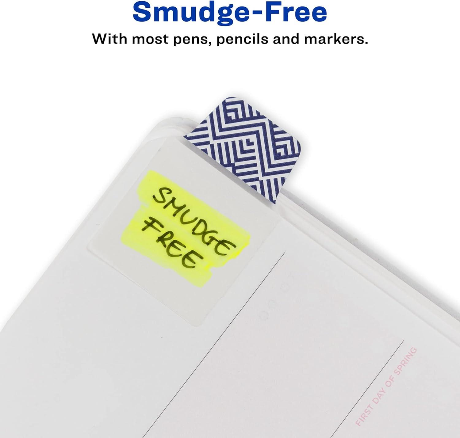 imageAvery Ultra Tabs Mini Tabs 1quot x 15quot 2Side Writable Assorted Pastel Colors Self Adhesive Repositionable 40 Per Pack 120 Total 3Pack of 74761Assorted Geometric