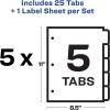 imageAvery 12 Tab Dividers for 3 Ring Binder Easy Print ampamp Apply Clear Label Strip Index Maker Customizable Multicolor Tabs 5 Sets 11405Blue