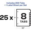 imageAvery 12 Tab Dividers for 3 Ring Binder Easy Print ampamp Apply Clear Label Strip Index Maker Customizable Multicolor Tabs 5 Sets 11405Clear