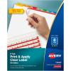 imageAvery 12 Tab Dividers for 3 Ring Binder Easy Print ampamp Apply Clear Label Strip Index Maker Customizable Multicolor Tabs 5 Sets 11405Clear