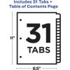 imageAvery 131 Dividers for 3 Ring Binders 31 Tabs per Set Customizable Table of Contents Multicolor Arched Tabs Great for Organizing Reports Projects and More 1184612 packs