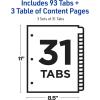 imageAvery 31Tab Dividers for 3 Ring Binders Customizable Table of Contents Multicolor Tabs 12 Sets 11129Divider