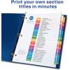 imageAvery 31Tab Dividers for 3 Ring Binders Customizable Table of Contents Multicolor Tabs 12 Sets 11129Divider