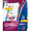imageAvery 31Tab Dividers for 3 Ring Binders Customizable Table of Contents Multicolor Tabs 12 Sets 11129Divider
