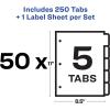 imageAvery 5 Tab Dividers for 3 Ring Binder Easy Print ampamp Apply Clear Label Strip Index Maker Customizable White Tabs 5 Sets 11436200 sets
