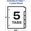 imageAvery 5 Tab Plastic Dividers for 3 Ring Binder Easy Print ampamp Apply Clear Label Strip Index Maker Customizable Multicolor Tabs 5 Sets 11452Frosted White