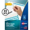 imageAvery 5 Tab Unpunched Dividers for Use with Any Binding System Easy Print ampamp Apply Clear Label Strip Index Maker Customizable White Tabs 25 Sets 1144325 Sets