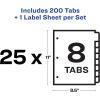 imageAvery 5007278211447 Print ampamp Apply Clear Label Dividers Index Maker Easy Apply Printable Label Strip 8 White Tabs 25 Sets Case Pack of 6