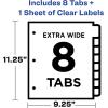 imageAvery 5Tab Extra Wide Binder Dividers Easy Print ampamp Apply Clear Label Strip Index MakerWhite 5 Sets 11440One Size