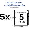 imageAvery 5Tab Extra Wide Binder Dividers Easy Print ampamp Apply Clear Label Strip Index MakerWhite 5 Sets 11440One Size Pack of 10
