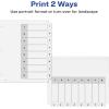 imageAvery 8 Tab Dividers for 3 Ring Binders Customizable Table of Contents Classic White Tabs 6 Sets 118228 Tab