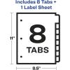 imageAvery 8 Tab Plastic Dividers for 3 Ring Binder Easy Print ampamp Apply Clear Label Strip Index Maker Customizable Frosted White Tabs 5 Sets 12450Frosted White