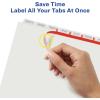 imageAvery 8 Tab Plastic Dividers for 3 Ring Binder Easy Print ampamp Apply Clear Label Strip Index Maker Customizable Frosted White Tabs 5 Sets 12450Frosted White