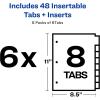 imageAvery 8Tab Binder Dividers for School Medical Office Supply or Home Organization Insertable Multicolor Big Tabs 6 Sets 111116Pack