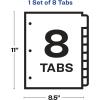 imageAvery 8Tab Sheet Protector Dividers Printable Easy Peel Clear Labels Index Maker White Tabs 1 Set 75501Letter 85 x 11