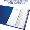 imageAvery AZ Dividers for 3 Ring Binders 26 Tabs per Set Customizable Table of Contents Multicolor Arched Tabs Great for Organizing Reports Projects and More 11844