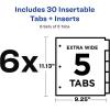 imageAvery Big Tab ExtraWide Insertable Clear Tab Dividers for 3 Ring Binders 8Tab Set White 6 Sets 11254Clear