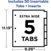 imageAvery Big Tab ExtraWide Insertable Clear Tab Dividers for 3 Ring Binders 8Tab Set White 6 Sets 11254Clear