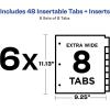 imageAvery Big Tab ExtraWide Insertable Clear Tab Dividers for 3 Ring Binders 8Tab Set White 6 Sets 11254Multicolor