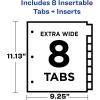 imageAvery Big Tab ExtraWide Insertable Clear Tab Dividers for 3 Ring Binders 8Tab Set White 6 Sets 11254Multicolor