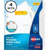 imageAvery Big Tab Printable White Label Dividers 5Tab with Easy Peel Labels Dividers for 3 Ring Binders 20 Sets 14434One Size