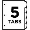 imageAvery Big Tab Printable White Label Dividers 5Tab with Easy Peel Labels Dividers for 3 Ring Binders 20 Sets 14434One Size