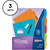 imageAvery Big Tab Write ampamp Erase Durable Plastic Dividers 8Tab Set Multicolor Brights 3 Sets 212105 tab Pack of 8