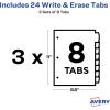 imageAvery Big Tab Write ampamp Erase Durable Plastic Dividers 8Tab Set Multicolor Brights 3 Sets 212108 tab