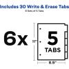 imageAvery Big Tab Write ampamp Erase Paper Dividers with Gold Reinforcement 8Tab Set White 6 Sets 21213White