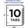 imageAvery Dividers for 3 Ring Binders 10 Tabs per Set Customizable Table of Contents Multicolor Arched Tabs Great for Organizing Reports Projects and More 11842Dividers