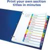 imageAvery Dividers for 3 Ring Binders 12 Tabs per Set Customizable Table of Contents Multicolor Arched Tabs Great for Organizing Reports Projects and More 1184324 pack