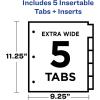 imageAvery Dividers for 3 Ring Binders 5 Tab Plastic Binder Dividers Pockets Insertable Big Tabs Multicolor Extend Beyond Sheet Protectors 1 Set 11902Dividers
