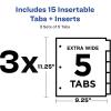 imageAvery Dividers for 3 Ring Binders 5 Tab Plastic Binder Dividers Pockets Insertable Big Tabs Pastel Classic Designs Extend Beyond Sheet Protectors 3 Sets 112555 tab