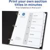 imageAvery Dividers for 3 Ring Binders 5 Tabs per Set Customizable Table of Contents Classic White Tabs Great for Organizing Reports Projects and More 6 Sets of 11821One Size Pack of 12