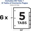 imageAvery Dividers for 3 Ring Binders 5 Tabs per Set Customizable Table of Contents Multicolor Tabs Great for Organizing HighVolume Reports Projects and More 24 Sets of 111675 tabs