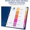 imageAvery Dividers for 3 Ring Binders 5 Tabs per Set Customizable Table of Contents Multicolor Tabs Great for Organizing HighVolume Reports Projects and More 24 Sets of 111675 tabs