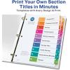 imageAvery Dividers for 3 Ring Binders 5 Tabs per Set Customizable Table of Contents Multicolor Tabs Great for Organizing HighVolume Reports Projects and More 24 Sets of 1116710 tabs
