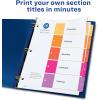 imageAvery Dividers for 3 Ring Binders 5 Tabs per Set Customizable Table of Contents Multicolor Tabs Great for Organizing HighVolume Reports Projects and More 24 Sets of 111675 tabs